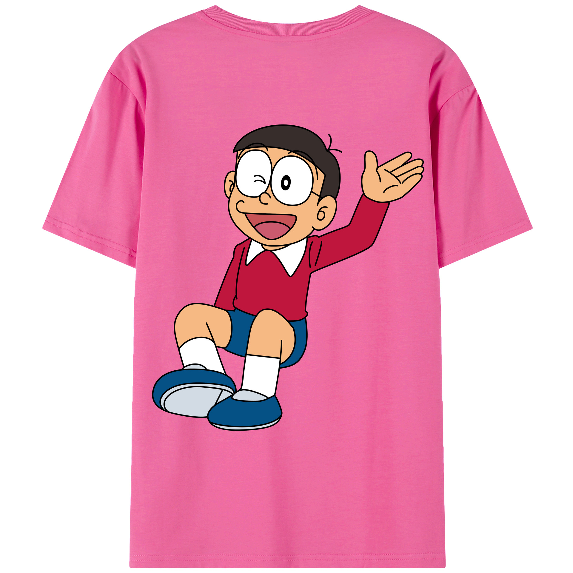 （画像用） ドラえもん 野比 のび太 Doraemon Nobita Nobi レディース半袖Tシャツ(バックプリント)